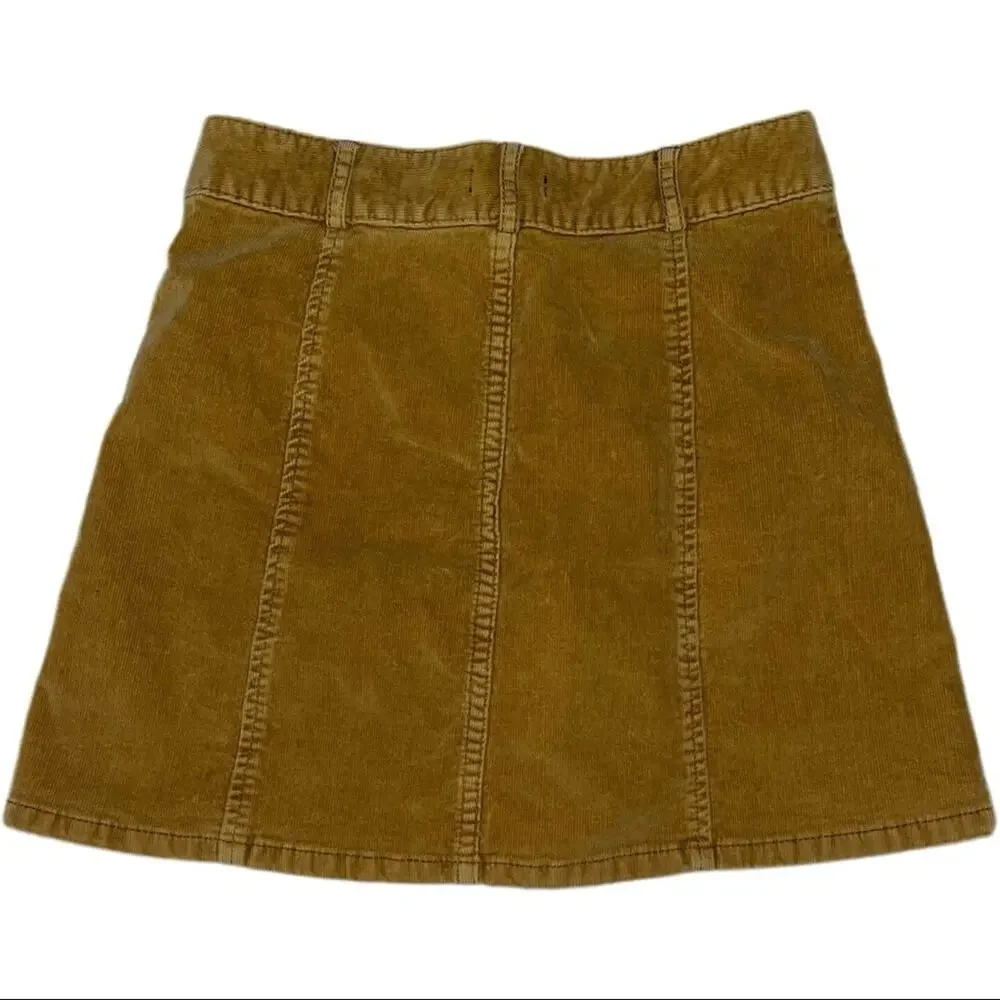 BDG Corduroy skirt | Button Down Mini skirt women's size 2 Marigold dark mustard
